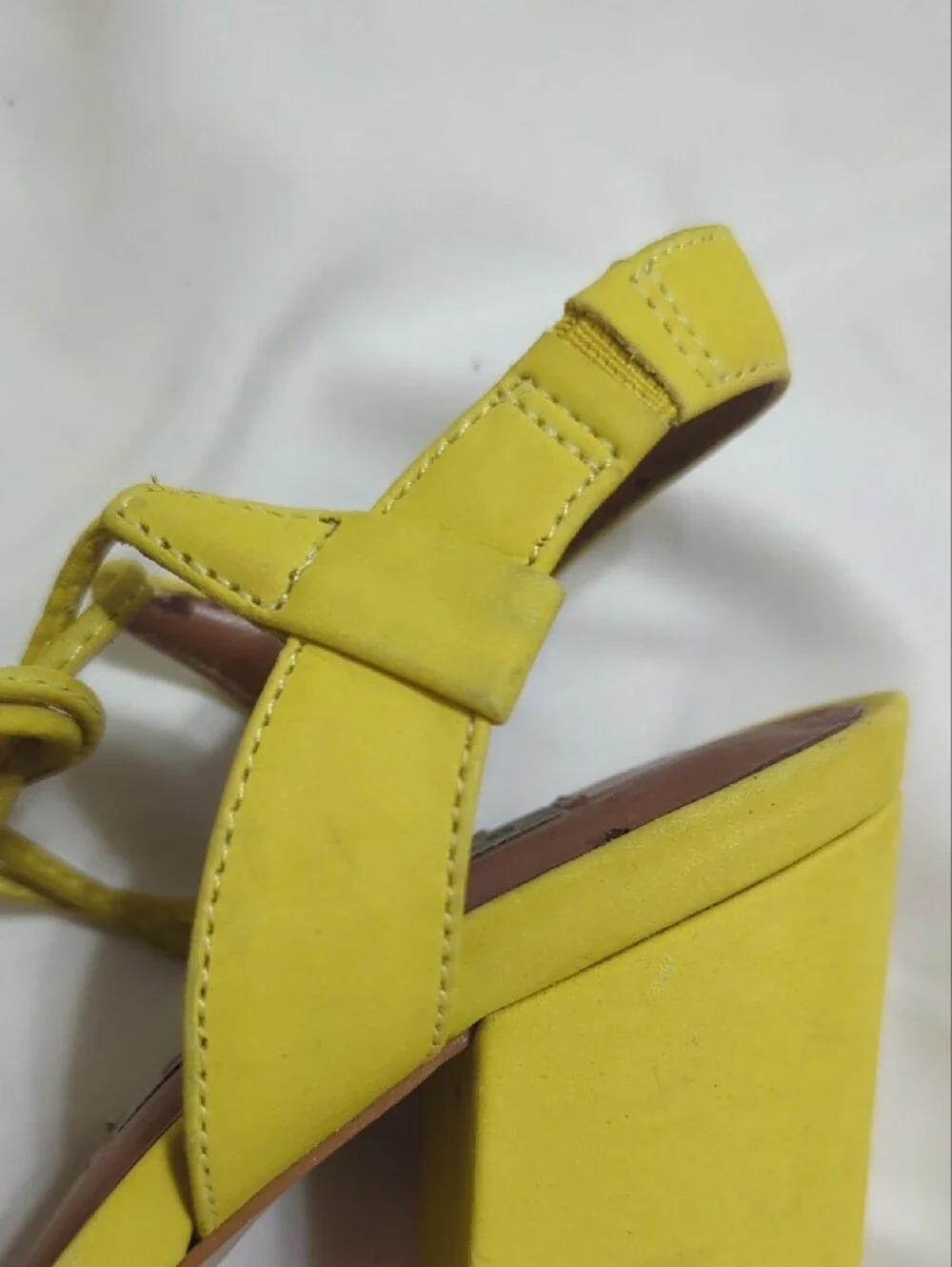 Steve Madden Serrina Leather Lace-Up Heels, Color Yellow Size 7